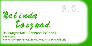 melinda doszpod business card